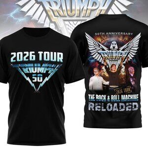 Triumph 50Th Anniversary 2026 Tour Shirt Rock And Roll Machine Reloaded Tee  90